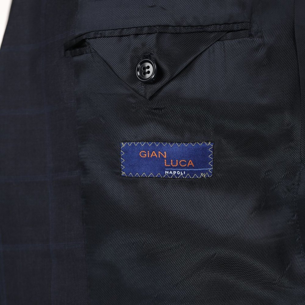 Gianluca Isaia Napoli Wool Suit Blue Windowpane - Picture 9 of 14
